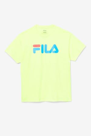 FILA Logo Tee Shirts Yellow / Blue / Red,Mens Clothing | CA.HIRUBY364